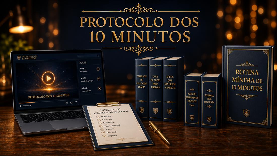 Kit completo do Protocolo dos 10 Minutos: aulas em vídeo, checklist, guias e materiais